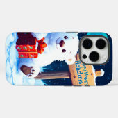 Coques Case-Mate iPhone Ours neige Noël Joie Aquarelle (Verso (horizontal))