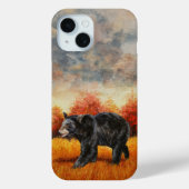 Coques Case-Mate iPhone Ours noir en forêt d'automne (Verso)