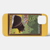 Coques Case-Mate iPhone Ours noir en forêt - Mount Rainier, Washington (Verso (horizontal))