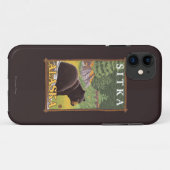 Coques Case-Mate iPhone Ours noir en forêt - Sitka, Alaska (Dos (Horizontal))