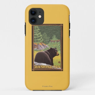 Coques Pour iPhone Ours noir en forêt - Washington