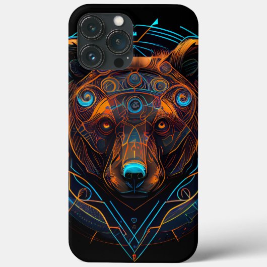 Coques Case-Mate iPhone Ours noir futuriste (Verso)