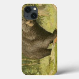 Coques Pour iPhone Ours noir sur un tronc d'arbre