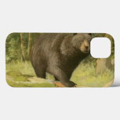 Coques Case-Mate iPhone Ours noir sur un tronc d'arbre (Verso (horizontal))