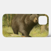Coques Case-Mate iPhone Ours noir sur un tronc d'arbre (Verso (horizontal))