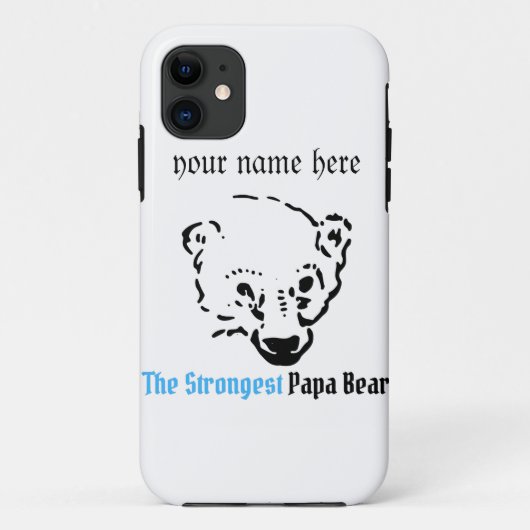 Coques Case-Mate iPhone ours papa le plus fort, cadeau papa simple (Dos)