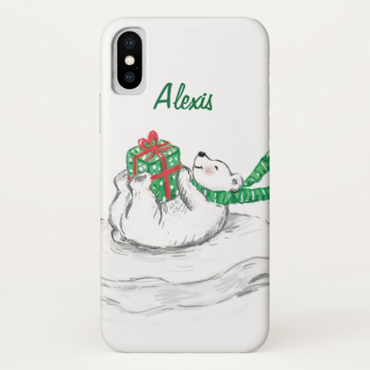 Coques Case-Mate iPhone Ours polaire en caricature mignonne avec cadeaux d (Dos)