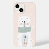 Coques Case-Mate iPhone Ours polaire - Laisser neiger - Hiver mignon / Noë (Verso)