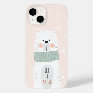 Coque Pour iPhone 14 Ours polaire - Laisser neiger - Hiver mignon / Noë