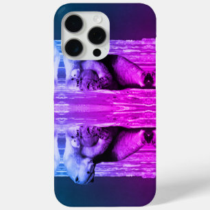 Coque iPhone 15 Pro Max Ours polaire mère vintage USA Alaska