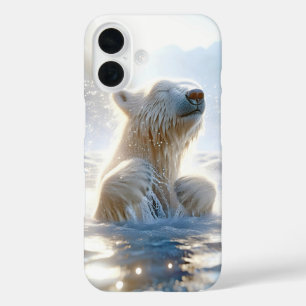 Coques iPhone 16 Ours Polaire S'Éclaboussant Dans L'Eau Arctique