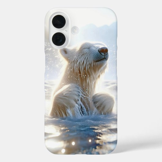 Coques Case-Mate iPhone Ours Polaire S'Éclaboussant Dans L'Eau Arctique (Verso)