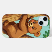 Coques Case-Mate iPhone Ourson mignon grimpant à un arbre (Verso (horizontal))