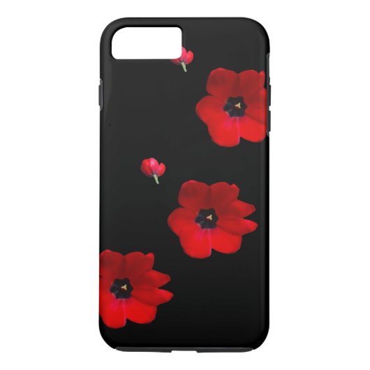 Coques Case-Mate iPhone Ouvrez les tulipes rouges sur la caisse noire de (Dos)