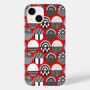 Coque Pour iPhone 14 Ovales à motifs gris