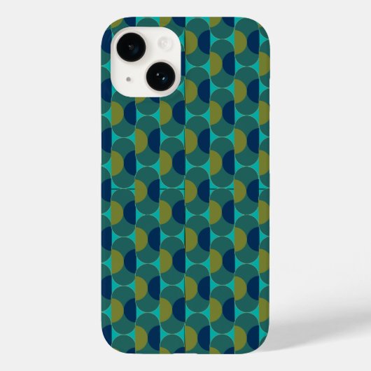 Coques Case-Mate iPhone Ovales et demi-cercles rétro turquoise (Verso)