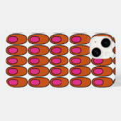 Coques Case-Mate iPhone Ovales orange et rose (Verso (horizontal))
