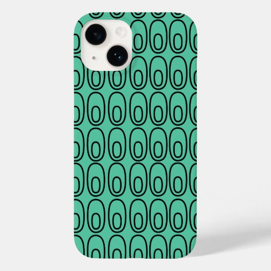 Coques Case-Mate iPhone Ovales verts à la menthe répétitive (Verso)
