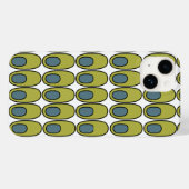 Coques Case-Mate iPhone Ovales verts et gris récurrents (Verso (horizontal))