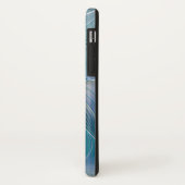 Coques Case-Mate iPhone Ovation debout, nom de l'art fractal bleu abstrait (Dos/Gauche)