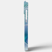 Coques Case-Mate iPhone Ovations debout, fractale abstraite bleu turquoise (Verso / Gauche)