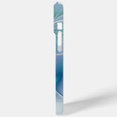 Coques Case-Mate iPhone Ovations debout, fractale abstraite bleu turquoise (Verso / Gauche)