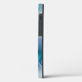 Coques Case-Mate iPhone Ovations debout, fractale bleue turquoise abstrait (Verso / Gauche)