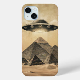Coque iPhone 15 Mini OVNI au-dessus des pyramides