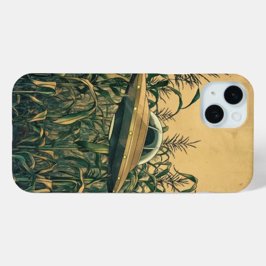 Coques Case-Mate iPhone OVNI dans le champ de maïs (Verso (horizontal))