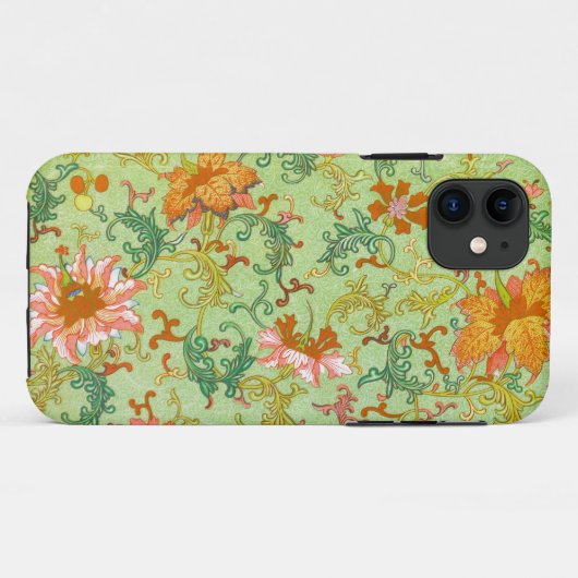 Coques Case-Mate iPhone Owen Jones Floral Pattern Vert Arrière - plan (Dos (Horizontal))