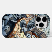 Coques Case-Mate iPhone Owl and Wolf Mosaic Ai Art (Verso (horizontal))