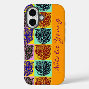 Coques iPhone 16 owl birds pattern / name
