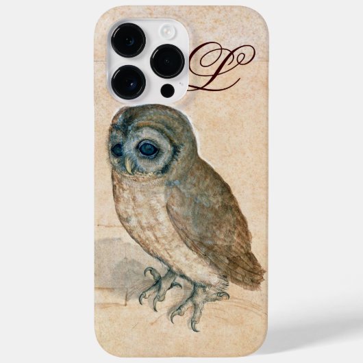 Coques Case-Mate iPhone OWL, PIink, Sepia Monogramme (Verso)