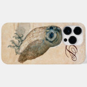 Coques Case-Mate iPhone OWL, PIink, Sepia Monogramme (Verso (horizontal))