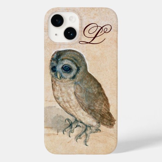 Coques Case-Mate iPhone OWL, PIink, Sepia Monogramme (Verso)