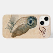 Coques Case-Mate iPhone OWL, PIink, Sepia Monogramme (Verso (horizontal))