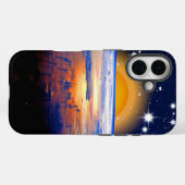 Coques Case-Mate iPhone pacifique, espace avec la terre (Verso (horizontal))