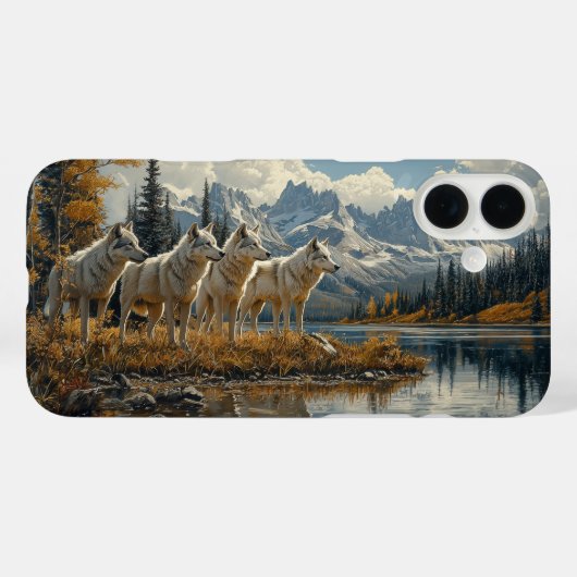 Coques Case-Mate iPhone Pack Wolf au bord du lac (Verso (horizontal))