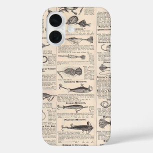 Coques iPhone 16 Page de catalogue de leurres de pêche antiques en