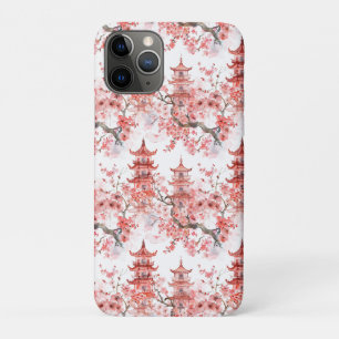 Case-Mate iPhone Case Pagode asiatique vintage Fleurs roses Art Scénique