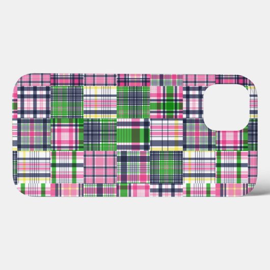 Coques Case-Mate iPhone Paie été rose Madras Patchwork (Verso (horizontal))