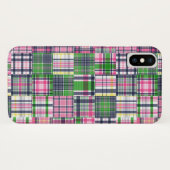 Coques Case-Mate iPhone Paie été rose Madras Patchwork (Dos (Horizontal))
