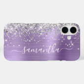Coques Case-Mate iPhone Pailleté Argent Clair Violet Métallisé Féminin (Verso (horizontal))