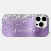 Coques Case-Mate iPhone Pailleté Argent Violet Clair Métallisé Féminin (Verso (horizontal))