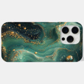 Coques Case-Mate iPhone Pailleté de luxe vert émeraude malachite or Design (Verso (horizontal))