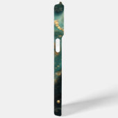 Coques Case-Mate iPhone Pailleté de luxe vert émeraude malachite or Design (Verso / Droite)