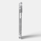 Coques Case-Mate iPhone Pailleté Élégant Monogramme Feuille d'Argent (Verso / Droite)