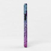 Coques Case-Mate iPhone Pailleté Monogramme Moderne Violet Bleu Vert Clair (Dos/Droite)