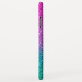 Coques Case-Mate iPhone Pailleté Rose Turquoise Aqua Bleu Et Violet (Dos/Droite)