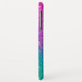 Coques Case-Mate iPhone Pailleté Rose Turquoise Aqua Bleu Et Violet (Dos/Gauche)